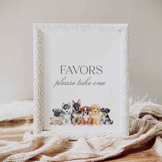 Kinderspielhund-Baby-Dusche bevorzugt Schild