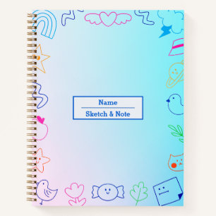 Kinderspieliges Kinderdoodle-IllustrationsNotebook Notizblock