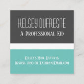 Kinderspielkarte Moderne Quadratische Visitenkarte (Rückseite)