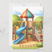 Kinderspielplatz Einladung, Park Party Einladung (Rückseite)