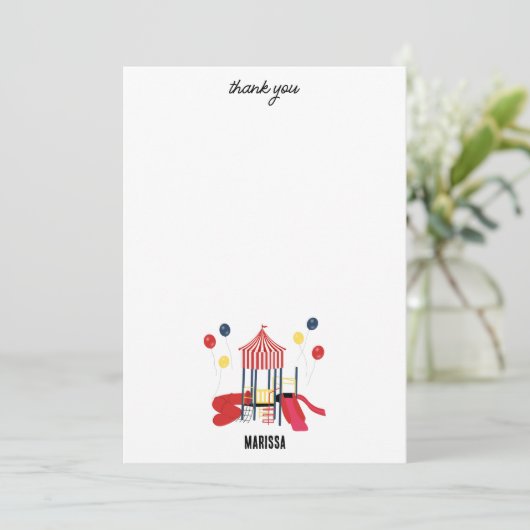 Kinderspielplatz Jungs Mädchen Geburtstag Individu Dankeskarte (Stehend Vorderseite)