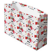 Kinderspielplatz Jungs Mädchen Geburtstag Individu Große Geschenktüte (Rückseite Schrägansicht)