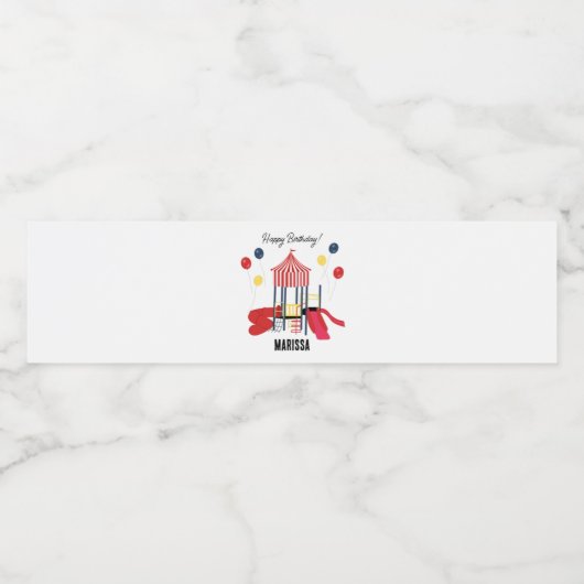 Kinderspielplatz Jungs Mädchen Geburtstag Individu Wasserflaschenetikett (Einzelnes Label)