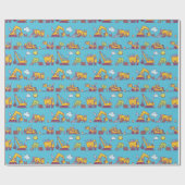 Kinderspielplatz und -fahrzeuge geschenkpapier (Flach)