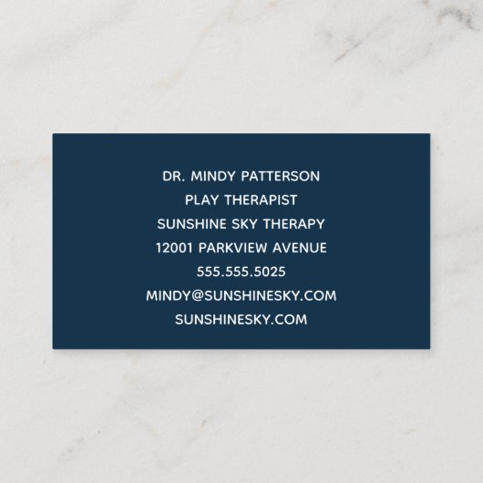 Kinderspieltherapeut Kinderspielzeug Visitenkarte (Rückseite)