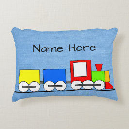 Kinderspielzeug-Dampfzug-Kissen mit Namen Dekokissen