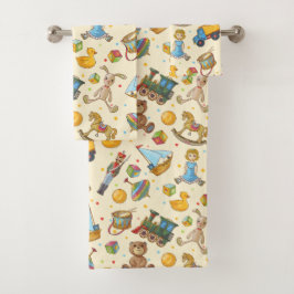 Kinderspielzeug im Vintage-Stil Badhandtuch Set