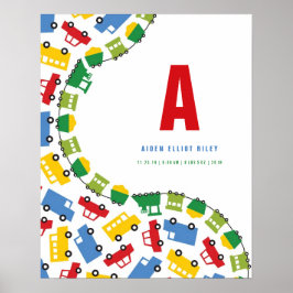 Kinderspielzeug Transport Custom Baby Kinderzimmer Poster