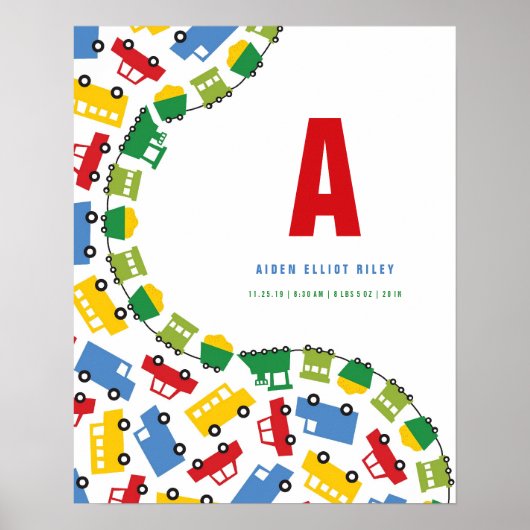 Kinderspielzeug Transport Custom Baby Kinderzimmer Poster (Vorne)