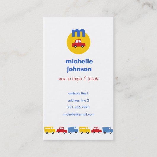 Kinderspielzeug transportiert Mama-/Vater-CallingC Telefonnummerkarte (Vorderseite)