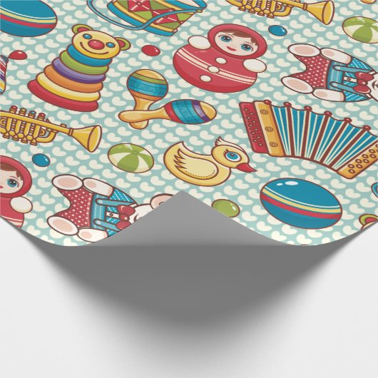 Kinderspielzeugmuster Geschenkpapier (Ecke)