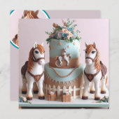 KINDERSPONIEN DEKORIERT GEBURTSTAGSKAKE EINLADUNG (Vorne/Hinten)