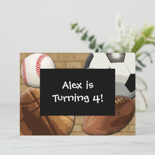 Kindersport-All-Star- Einladung (Stehend Vorderseite)