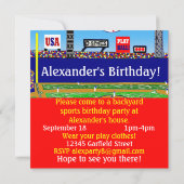 Kindersport-personalisierte Party Einladungen (Rückseite)