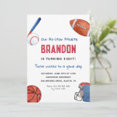 Kindersport zum Geburtstag Einladung (Stehend Vorderseite)