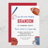 Kindersport zum Geburtstag Einladung (Vorne/Hinten)