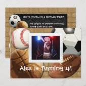 Kindersport zum Geburtstag Einladung (Vorne/Hinten)