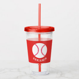 Kindersportbaseball Athletic Personalisiert Red Acryltrinkbecher
