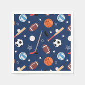 Kindersportgeräte-Muster auf Blue Birthday Serviette (Vorderseite)