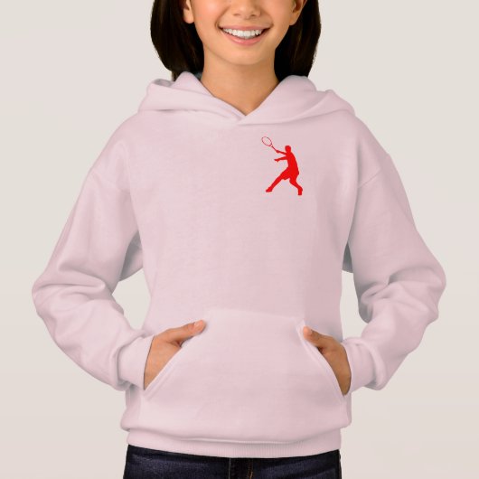 Kindersportler | Silhouette des Tennisspielers Hoodie (Vorderseite)