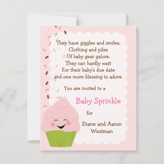 Kindersprink in Pinks Einladung (Vorderseite)