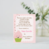 Kindersprink in Pinks Einladung (Stehend Vorderseite)