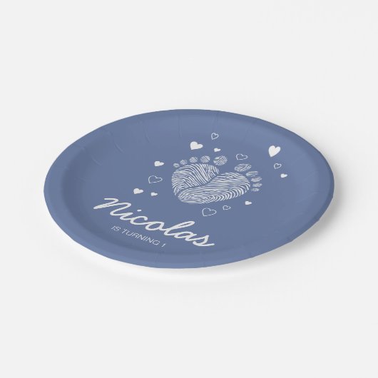 Kinderspuren Pappteller (Schrägansicht)