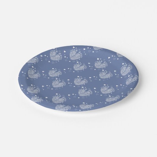 Kinderspuren Pappteller (Schrägansicht)