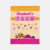 Kinderstars Ladybugs rosa orange Fleecedecke (Vorderseite)