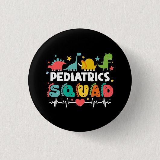 Kinderstation Dinosaurier Krankenschwester Medizin Button (Vorderseite)