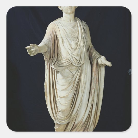 Kinderstatue Quadratischer Aufkleber (Vorderseite)