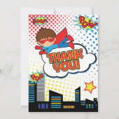 Kindersuperhero-Geburtstags-Party danken Ihnen, Dankeskarte (Rückseite)