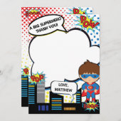 Kindersuperhero-Geburtstags-Party danken Ihnen, Dankeskarte (Vorne/Hinten)