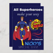 Kindersuperhero Geburtstagskarte Einladung (Vorne/Hinten)