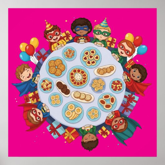 Kindersuperhero-Party Poster (Vorne)