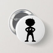 Kindersuperhero-Silhouette-Abzeichen Button (Vorne & Hinten)