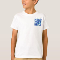 KinderT-Shirt mit hellem blauem Logo