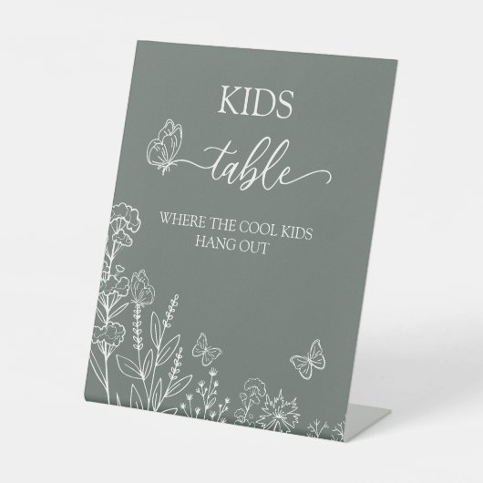 Kindertabelle für WiesenBlume Sockelschild (Vorderseite)