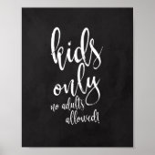 Kindertafel 8x10 Zeichen für Hochzeit Poster (Vorne)