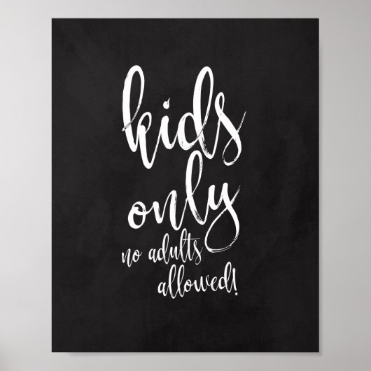 Kindertafel 8x10 Zeichen für Hochzeit Poster (Vorne)