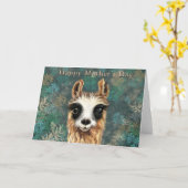 Kindertafel mit Neugieriger Baby Llama Karte (Gelbe Blume)