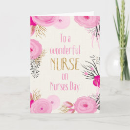 Kindertag - Hübsche rosa Blume und Goldlauge Karte