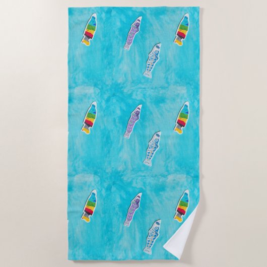 Kindertag Koinobori Strandtuch (Vorderseite)