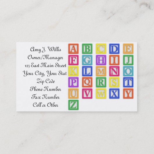 KinderTagesbetreuung Visitenkarte (Rückseite)