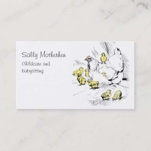 KinderTagesbetreuunghuhn und -küken Visitenkarte (Vorderseite)