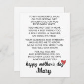 Kindertageskarte für Gedichte, Muttertag Feiertagskarte (Vorne/Hinten)