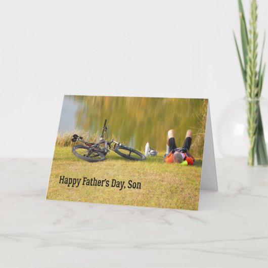 Kindertageskarte für Sohn mit Fahrrad Karte (Vorderseite)