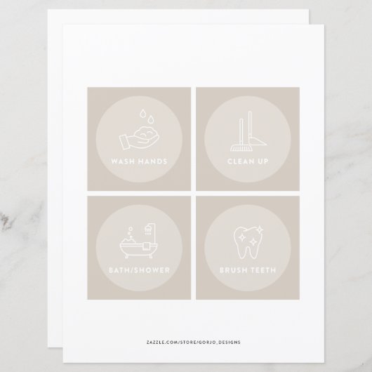 Kindertageskarte Visuelles Schema 4 (Vorne/Hinten)