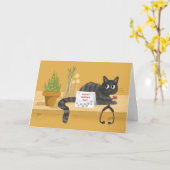 Kindertageskatze mit Stethoskop und Pflanze Karte (Gelbe Blume)