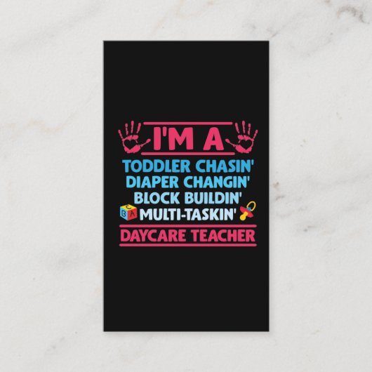 Kindertageslehrer - Kinderbetreuer Visitenkarte (Vorderseite)